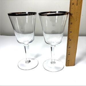 Vintage Lenox Solitaire Platinum  set of 2 water goblets 
Barclay 7 1/8 inch
